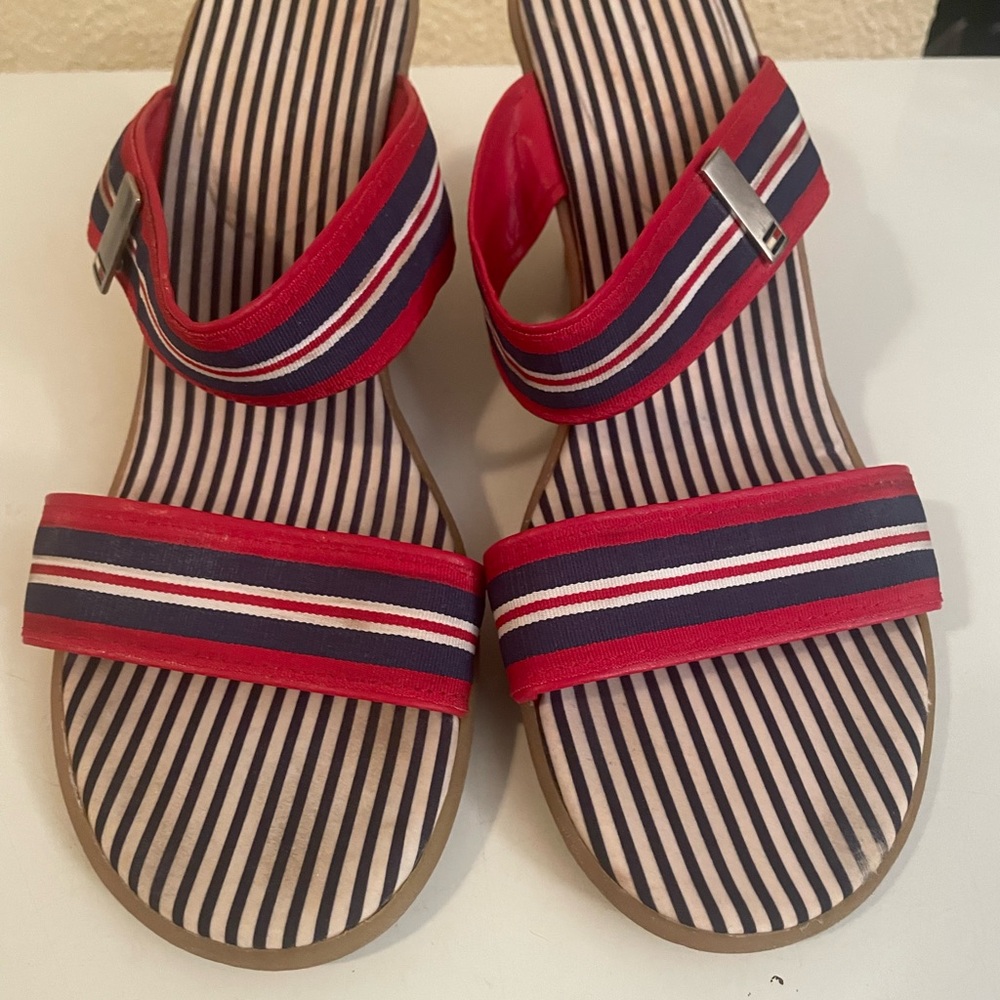 Tommy Hifinger Strappy  3 inches wedge